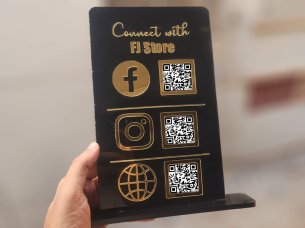 Laser Cut Code Social Media QR Code Acrylic Stand Template