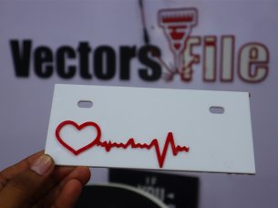 Laser Cut Heart Beating Icon Cutout Template