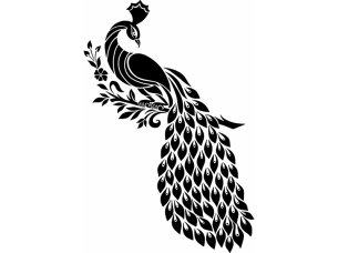 laser Cut Peacock Stencil Vector Template