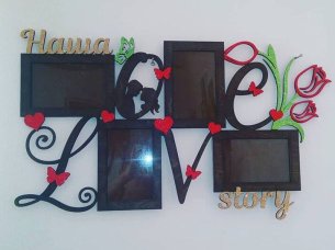 Laser Cut Personalized Love Wall Photo Frame Set Design