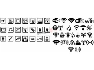 Laser Engraved Tourist Bus Warnings Stickers Icons Design