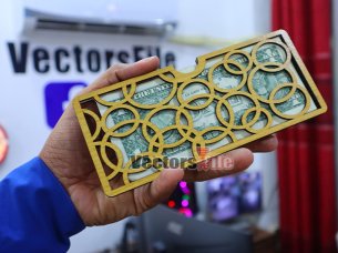 Laser Cut Round Circle Pattern Money Envelope Design