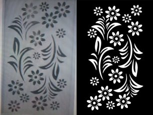 Laser Cut Stencil Shape Flower Grill Design