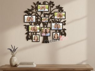 Laser Cut Family Tree Photo Frame Design