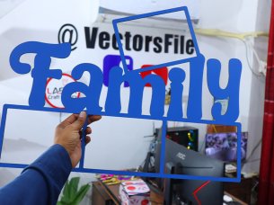 Laser Cut Wooden Family Sign Wall Photo Frame Design