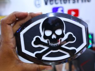 Laser Cut Skull and Crossbones Cut Out Design