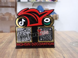 Laser Cut Personalized Bike Shape Acrylic QR Code Stand