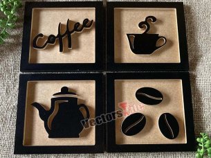 Laser Cut Wooden Cafe Frame for Wall Decor Idea