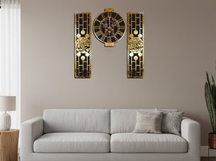 Laser Cut Islamic Wall Art Frame with Clock Template