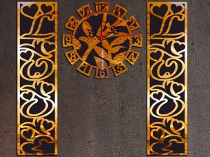 Laser Cut Love Side Panel Wall Clock Design