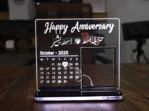 Laser Cut Personalized 3D Illusion Lamp for Anniversary Gift Idea with Acrylic Base