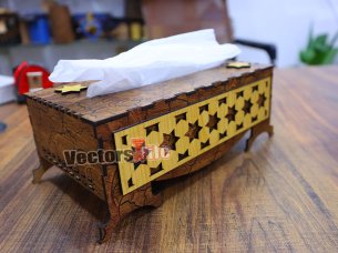 Laser Cut Decorative Tissue Box Design