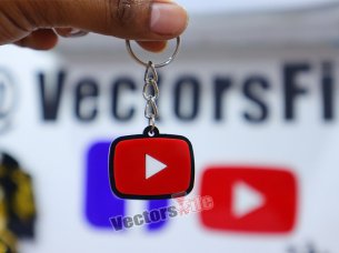 Laser Cut Personalized YouTube Keyring Custom Name ID