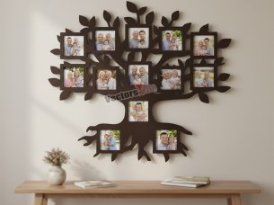 Laser Cut Family Tree Wall Hanging Photo Frame Design