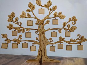 Laser Cut Tree Stand Family Photo Frame Design