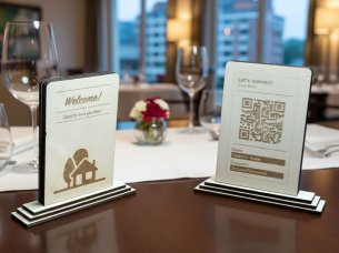 Laser Cut Wifi QR Code Display Stand