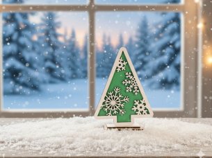 Laser Cut Snowflake Christmas Tree Shelf Sitter Stand