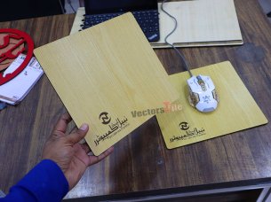 Laser Cut Custom Wooden Mouse Pad Design