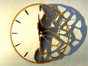 Laser Cut Wooden Kletka Lite Wall Clock Design