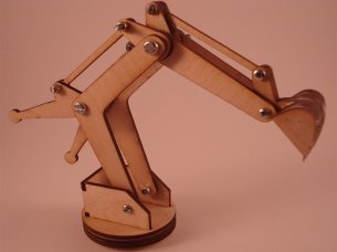 Laser Cut 3D Wooden Excavator Toy Model Kit Design