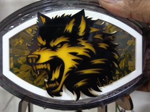 Laser Cut Angry Wolf Face Cutout Template Vector Art Design