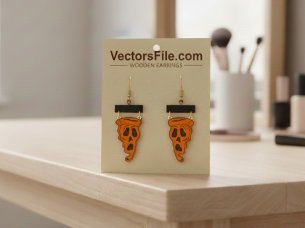 Laser Cut Spooky Ghost Halloween Earring Design