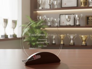 Laser Cut Excellence Trophy Award Template