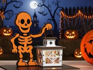 Laser Cut Spooky with Lantern Halloween Decor Idea
