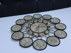 Laser Cut Wooden Wall Clock with Photo Frame Design