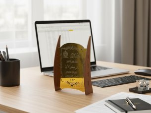 Laser Cut Acrylic and Wooden Trophy for best Performance Award