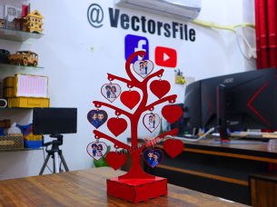 Laser Cut Family Tree Photo Frame Tree Shape Stand Design