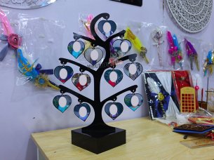 Laser Cut Tree Shape Acrylic Photo Frame with Stand Design