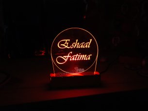 Laser Cut Personalized 3D Illusion Lamp with Base Design