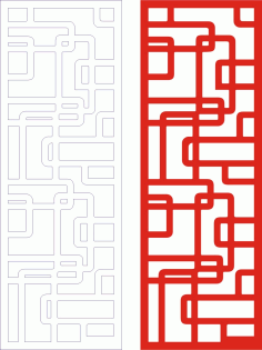 Abstarct Rectangular Block Seamless Panel CDR File