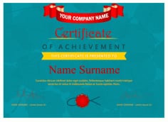 Achievement Certificate Vector Illustration with Vignette Leaves Decoration Vector File