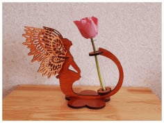 Angel Flower Stand Planter Laser Cut Free Vector CDR File