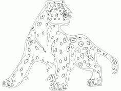 Animal Mascot Cheetah Template DXF File