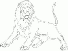 Animal Mascot Lion DXF File