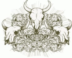 Animal Skull Print Free CDR Vectors File