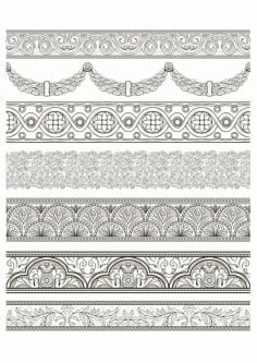 Arabesque Lace Damask Seamless Border Floral CDR Vectors File