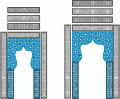 Arabic Architecture Design Room Divider Panel CDR File