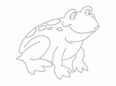 Baby Frog Animal Line Art Drawing Vector Free Download DXF File