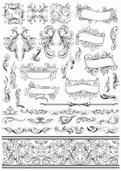 Baroque Style Vector Set Free CDR Vectors File