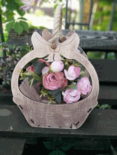 Basket of Plywood for Flowers Laser Cut CDR File