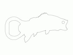 Bass Fish Bottle Opener Template DXF File