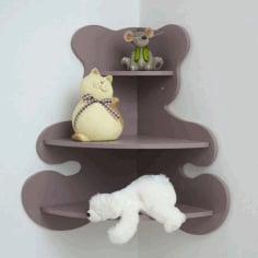 Bear Shaped Corner Shelf Laser Cut CDR File