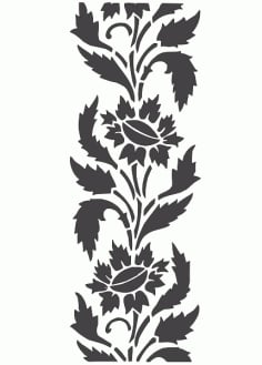 Beautiful Floral Design Panel DXF File