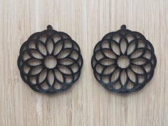 Beautiful Laser Cut Wood Earrings Jewelry Templates DXF File