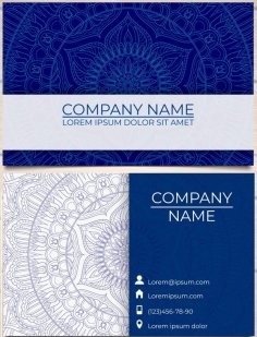 Beautiful Visiting Card with Mandala Concept Free Vector