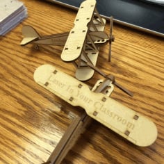 Bi Plane Laser Cut Wood Model KIT CDR File